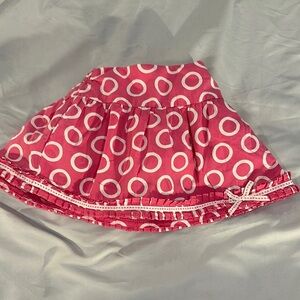 The Children's Place - Pink Circle Pattern Skirt with ribbon/ruffled hem